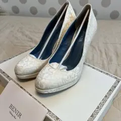 ベニル BENIR 靴 パンプス 35 化学繊維 アイボリー レディース レース/ビジュー