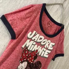 ヴィンテージ Tシャツ 半袖 ディズニー リンガーネック 古着 モクピンクのサムネイル