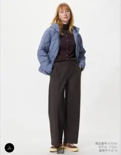 ユニクロ　ブラッシュドジャージーワイドパンツ　L ダークブラウン