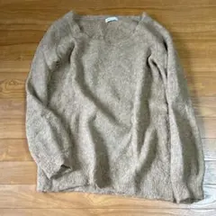 earth music&ecology アルパカ混 モカ色 ニット セーター