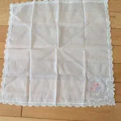 ハンカチ Nina Ricci 花柄 レース ホワイト