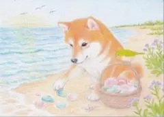 柴ワンコさん〔2L〕色鉛筆画