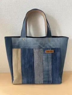 258 デニム リメイク　トートバッグ