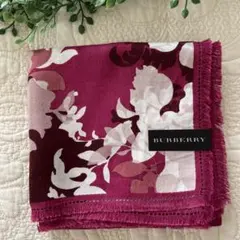 【新品】バーバリー BURBERRY カシミヤ混 大判ハンカチ ネッカチーフ
