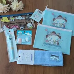 サンリオ シナモロール 5種類6点セットまとめ売りポーチ ボールペン ダイソー