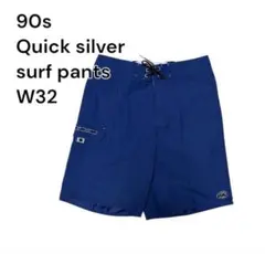 90s Quiksilver サーフパンツ W32 ネイビー水着　vintageのサムネイル