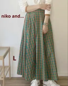 niko and… イージードライタックスカート　ギンガムチェック　L
