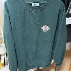 WEGO ダークグリーン クルーネック スウェット