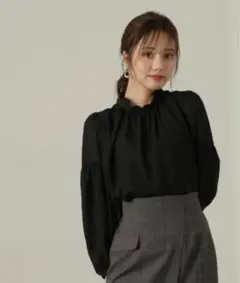 プロポーションボディドレッシング ドットジャガードブラウス24AW ブラック S