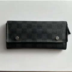 LV ダミエ・グラフィット ブラックレザー 長財布