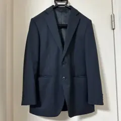 ネイビー シングルブレスト テーラードジャケット