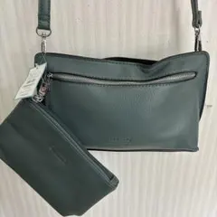 #1223 FIRANO 2wayショルダーバッグ ポーチ付き グリーン