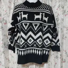 アニマル柄 ハイネックニットセーター H＆Mセーター レディースセーター