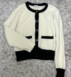 ZARA バイカラーカーディガン L