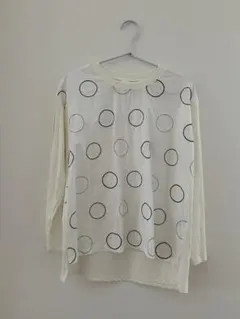 Lilasic/ほぼ未使用/切り替え/ドット柄 刺繍　長袖シャツ