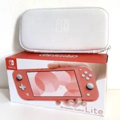 Switch Lite ゲーム機本体 コーラル ピンク カバー セットのサムネイル