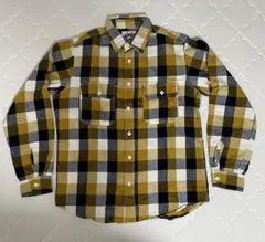 チェックシャツ マスタード