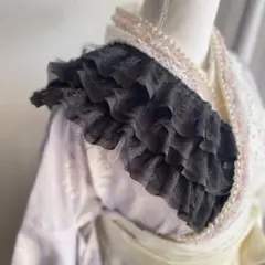 重ね襟パール　伊達襟レース　半衿フリル成人式振袖　卒業式袴　浴衣着物　七五三