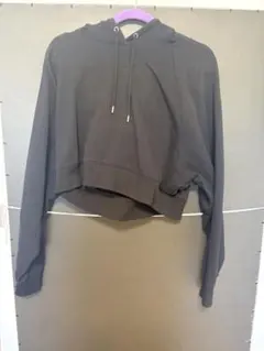 GAP ブラック クロップドフードパーカー L