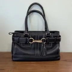 【超美品】COACH　コーチ トートバッグ　ハンドバッグ　ブラック 本革
