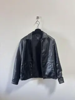 ZARA ブラック シングルフェイクライダースジャケット S