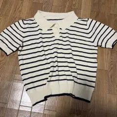 SHEIN ボーダーニットカットソー