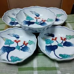 有田焼　峯山窯　「露草絵」の小鉢　5枚セット