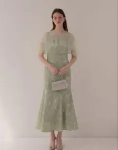 チュールフリルボレロペイントマーメイドワンピースドレス結婚式