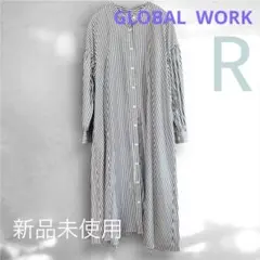 GLOBAL WORK お手入れらくらくアソート柄シャツワンピース　【新品】