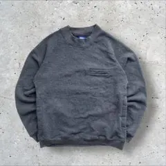 ポケット付無地ソリッドスウェットダークグレーMトレーナー裏起毛