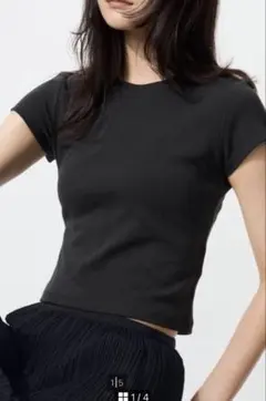 ★新品タグ付き★UNIQLOミニTシャツ XL ブラック