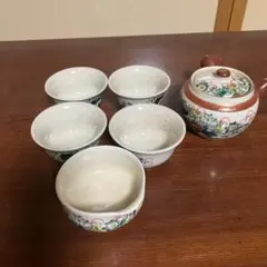 レトロ　九谷焼　急須と茶碗6個セット