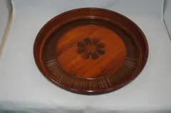 [1784]丸盆　木製　直径約29cm　工芸品