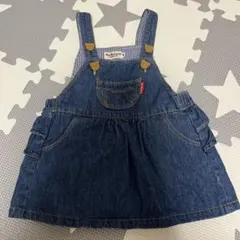 ミキハウス ホットビスケッツ くま デニム ジャンバースカート 80cm