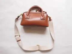 ZARA★ブラウン 合成皮革 ハンドバッグ