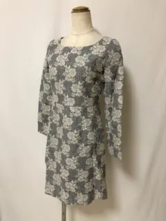 O412新品プロポーション ボディドレッシング花柄×グレンチェック柄ワンピース1