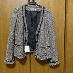 新品タグ付き　ネイビー ベージュ ツイード ジャケット