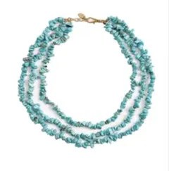 ZARA 3連ターコイズ ネックレス 天然石アクセサリー チョーカー ザラ