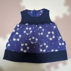hakka baby 花柄刺繍 ノースリーブ トップス 80cmのサムネイル