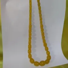 黄色のビーズネックレス 約30cm
