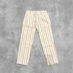 Ungrid アングリッド ストライプ テーパードパンツ S 白 カジュアルのサムネイル