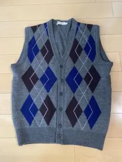 mij アーガイル柄 カーディガンベスト Mサイズ