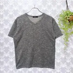 【AZUL】Tシャツ（M）メンズ　杢グレー　シンプル　Ｖネック