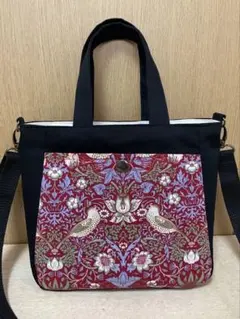 2way☆ベストオブモリスいちご泥棒☆ハンドメイドショルダーバック☆トートバック