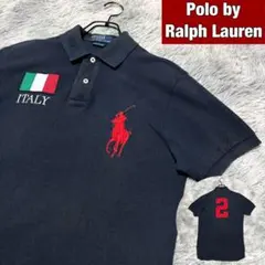 【希少デザイン】ポロバイラルフローレン ポロシャツ ビッグ刺繍ポニー イタリア