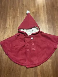 赤いフード付きポンチョ 80〜90センチ