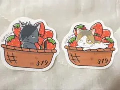 ハイキュー　スシローコラボステッカー　クロオネコ　ケンマネコ