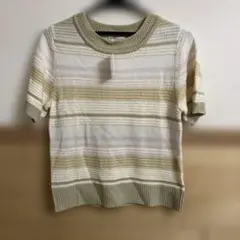 サ*世様 earth music&ecology 半袖ニット ベージュ系