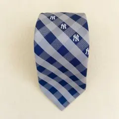 新品タグ付き！MLB ニューヨーク・ヤンキース ネクタイ チェック柄 ロゴあり