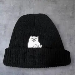 【希少】USA製モデル RIPNDIP リップンディップ ニット帽 ビーニー 黒のサムネイル